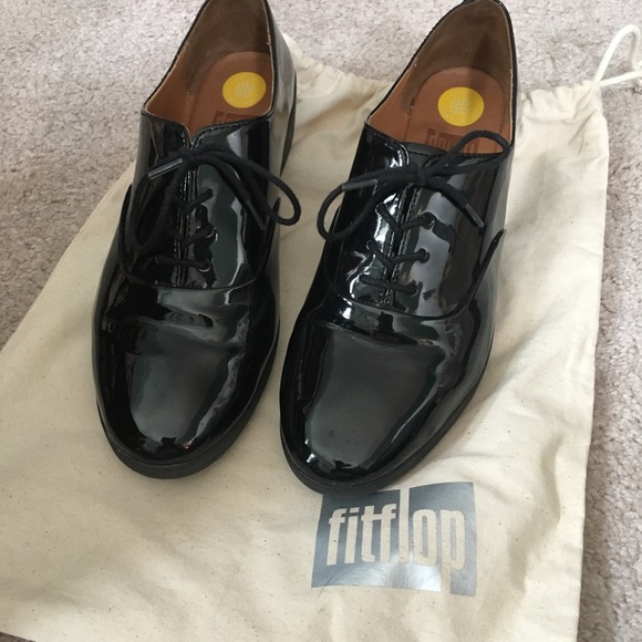 Fitflop F-POP Oxford Sneakers in Shiny Black - Picture 8 of 8